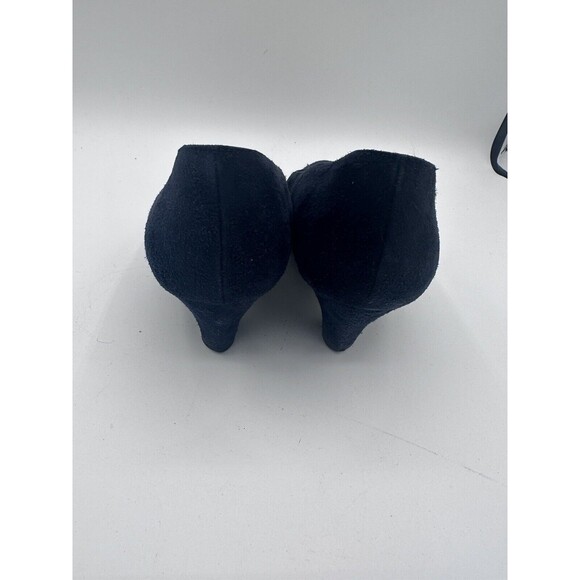 Vintage Italian Bruno Magli Dark Navy Suede Pump 6.5 - Picture 5 of 9